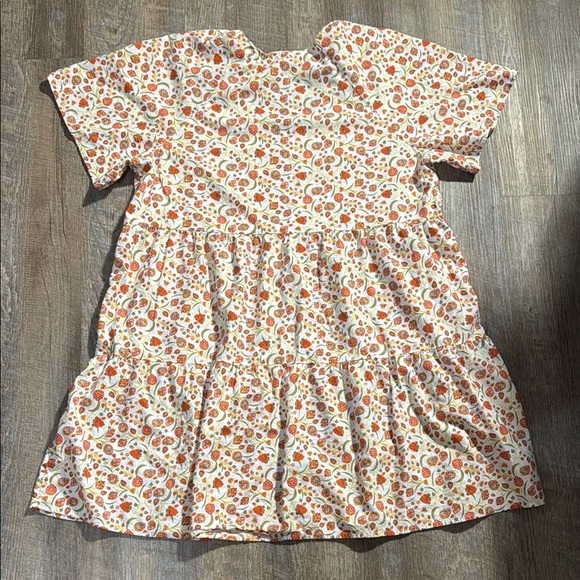 Old Navy Floral Print Dress - Cream, Orange, and Red - Picture 6 of 10